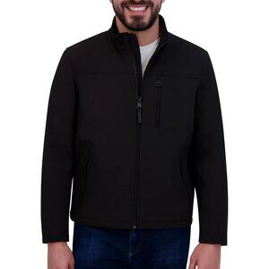 Kenneth Cole Men’s Softshell Jacket – Sherpa Lined Warmth & Stretch, Black, M. L